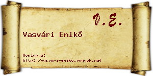 Vasvári Enikő névjegykártya